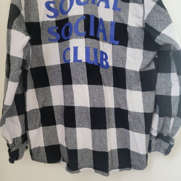Anti‎ Social Social Club Sz Medium Flannel Plaid Button Up Long Sleeve Casual - Picture 7 of 9